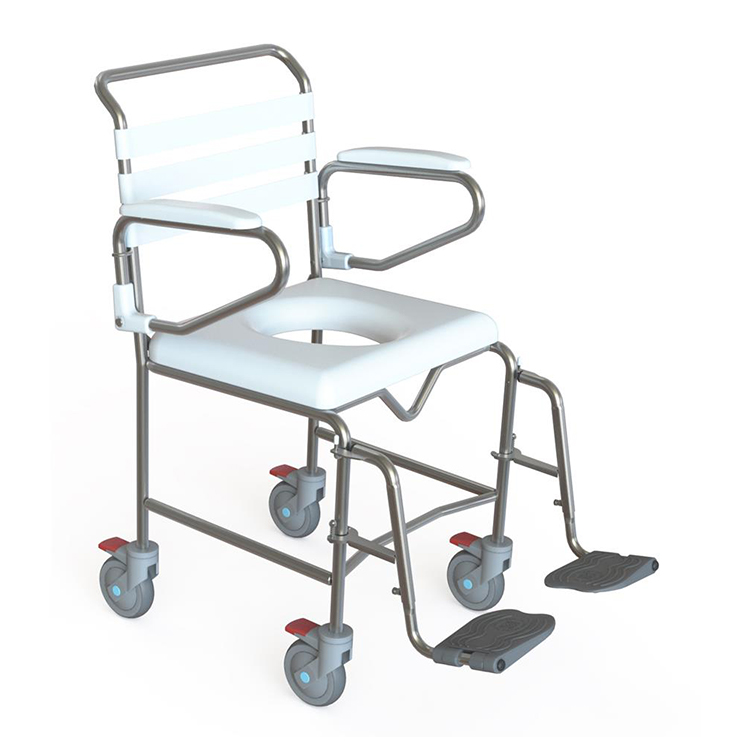 KCare Transit Commode with Swing Away Footrests